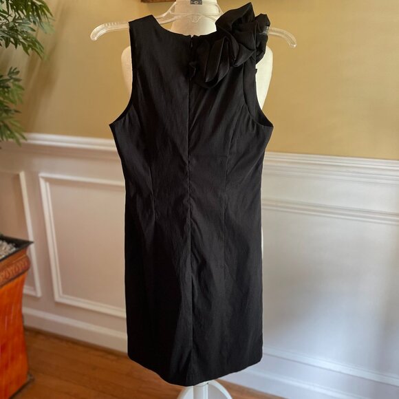 Periwinkle Black Dress Size 8, Front-to-Back Right Shoulder Ruffle, Sleeveless - Picture 6 of 7